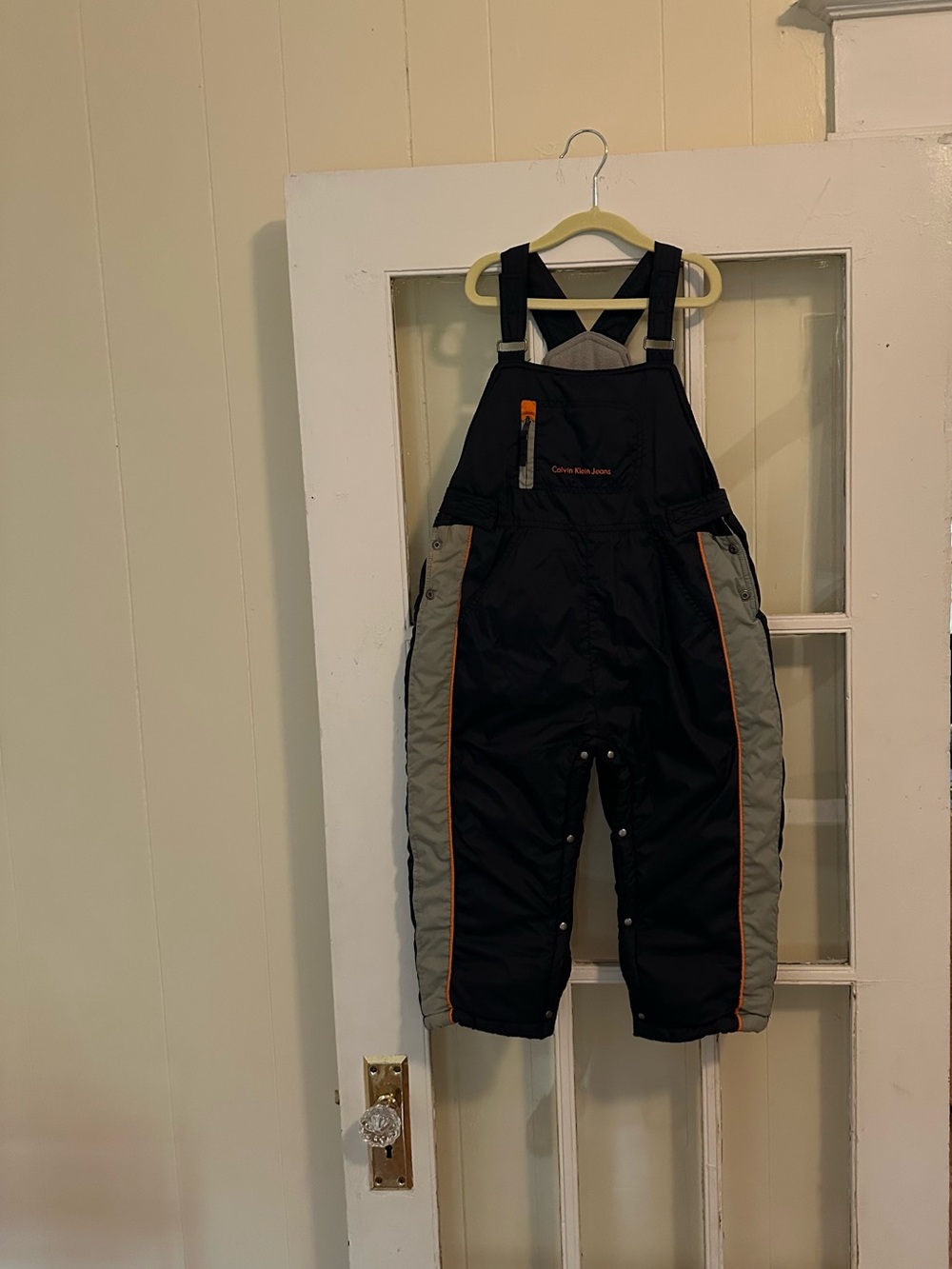 Calvin Klein Jeans Black, Gray & Orange Kids Snow Overalls